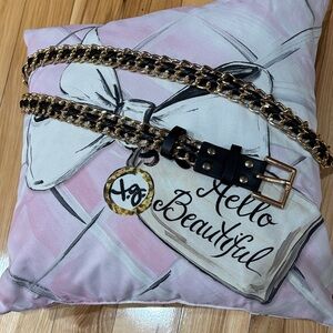NWOT Black and Gold Chain Belt SZ S/M